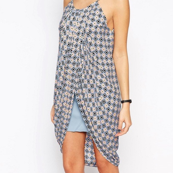 JOVONNA - Drape Dress In Geo Print - Picture 3 of 3